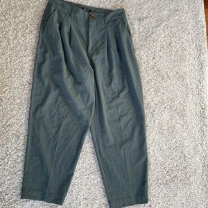 Madewell Pleated Tapered Pants in Architect Green, Sz 12